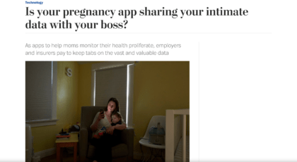Is your pregnancy app sharing your intimate data with your boss?