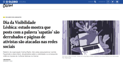 Dia da Visibilidade Lésbica: estudo mostra que posts com a palavra ‘sapatão’ são derrubados e páginas de ativistas são atacadas nas redes sociais