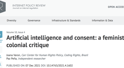 Artificial intelligence and consent: a feminist anti-colonial critique