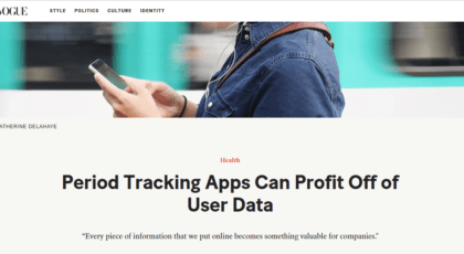 Period tracking apps can profit off of user data