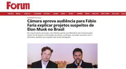 Câmara aprova audiência para Fábio Faria explicar projetos suspeitos de Elon Musk no Brasil