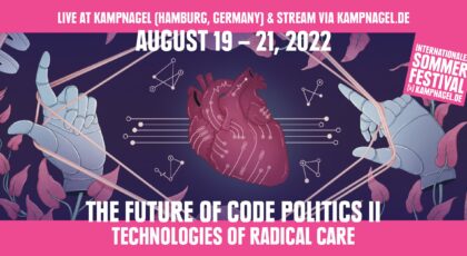 “The Future of Code Politics” at International Summer Festival Kampnagel