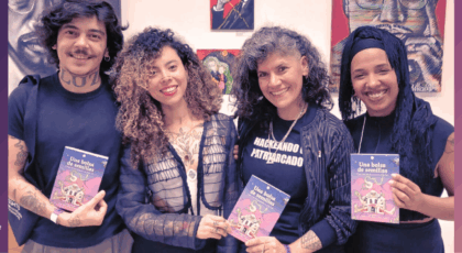 Pré-lançamento do “Una bolsa de semillas: ciencia ficción feminista en Abya Yala” na CryptoRave 2025